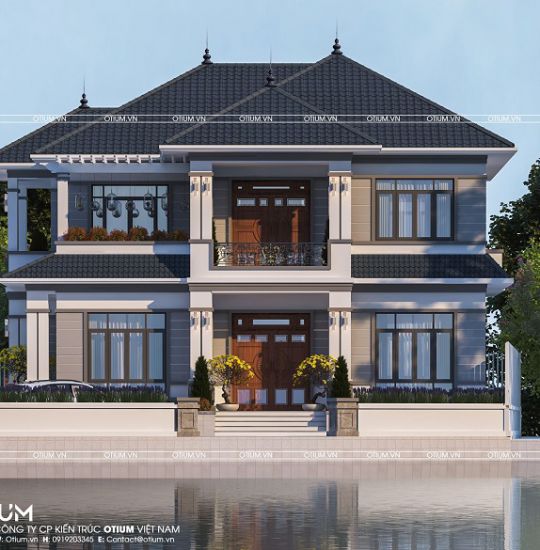 >Thiết kế biệt thự 2 tầng sở hữu khoảng sân vườn lý tưởng tại Bắc Ninh<